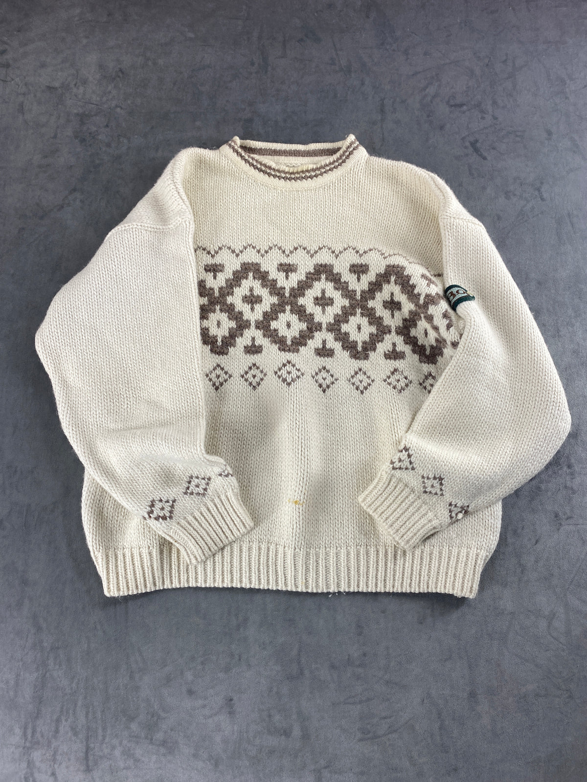 Maglione panna fantasia nordica JBC vintage – Donna Taglia L (IT 44)