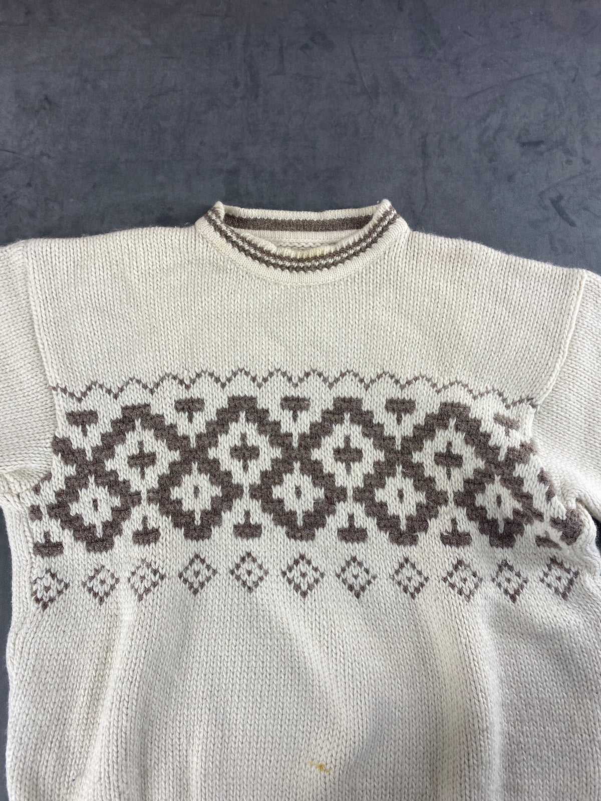 Maglione panna fantasia nordica JBC vintage – Donna Taglia L (IT 44)