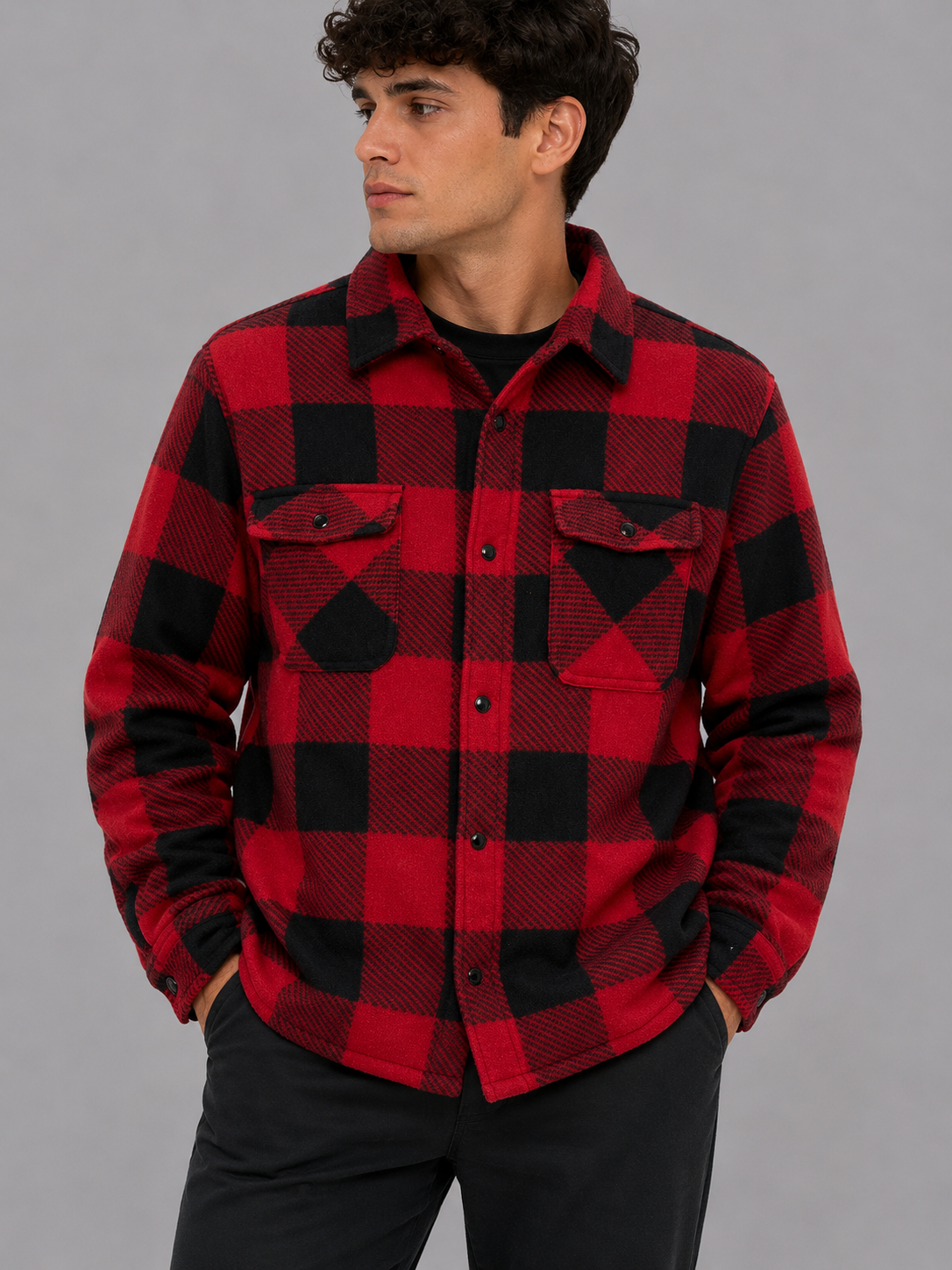 Camicia Pile Vintage Taglia L Uomo