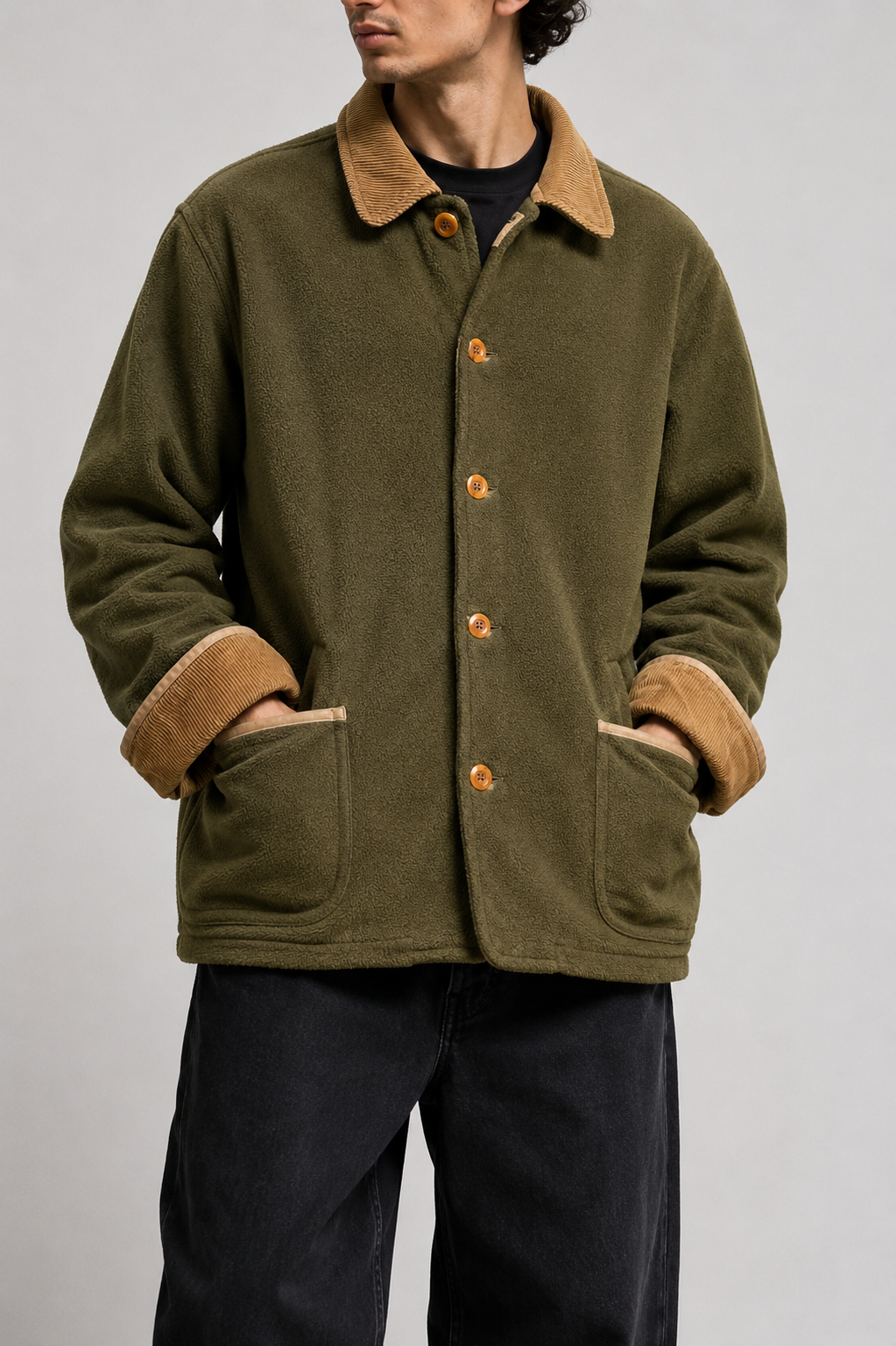 Giacca in Pile Vintage Taglia L Uomo