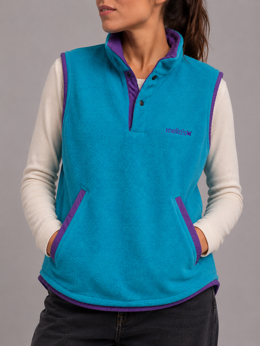 Gilet Pile Vintage Taglia M Donna
