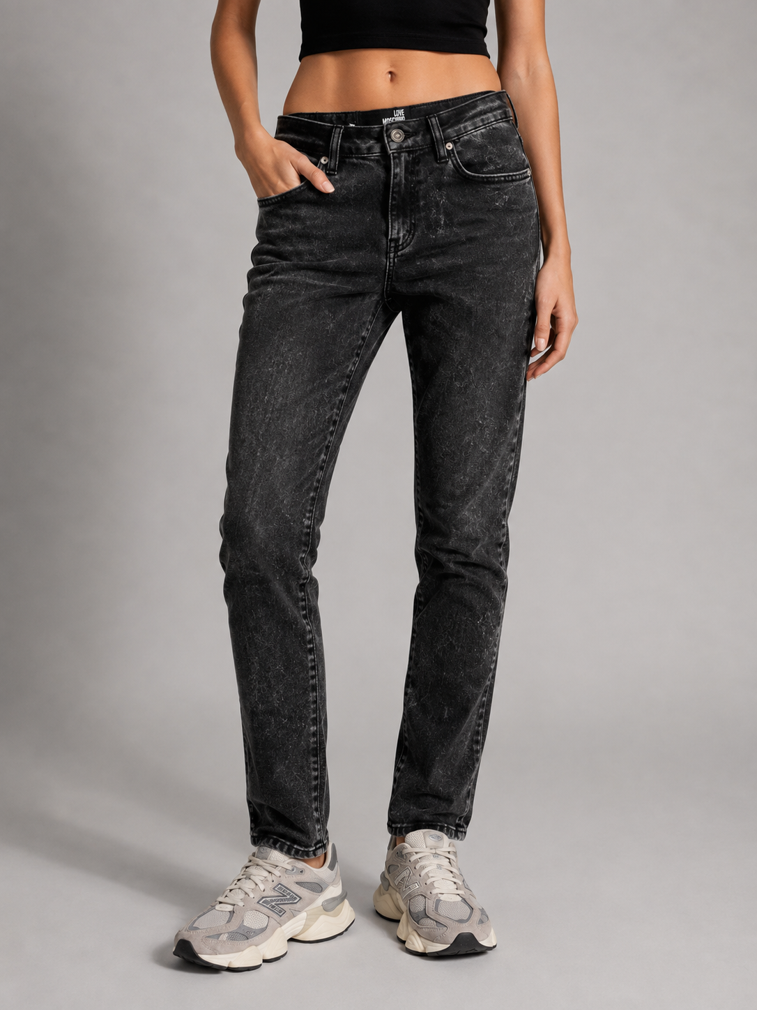 Jeans Love Moschino grigio/nero effetto used – Donna Taglia L (IT 44)