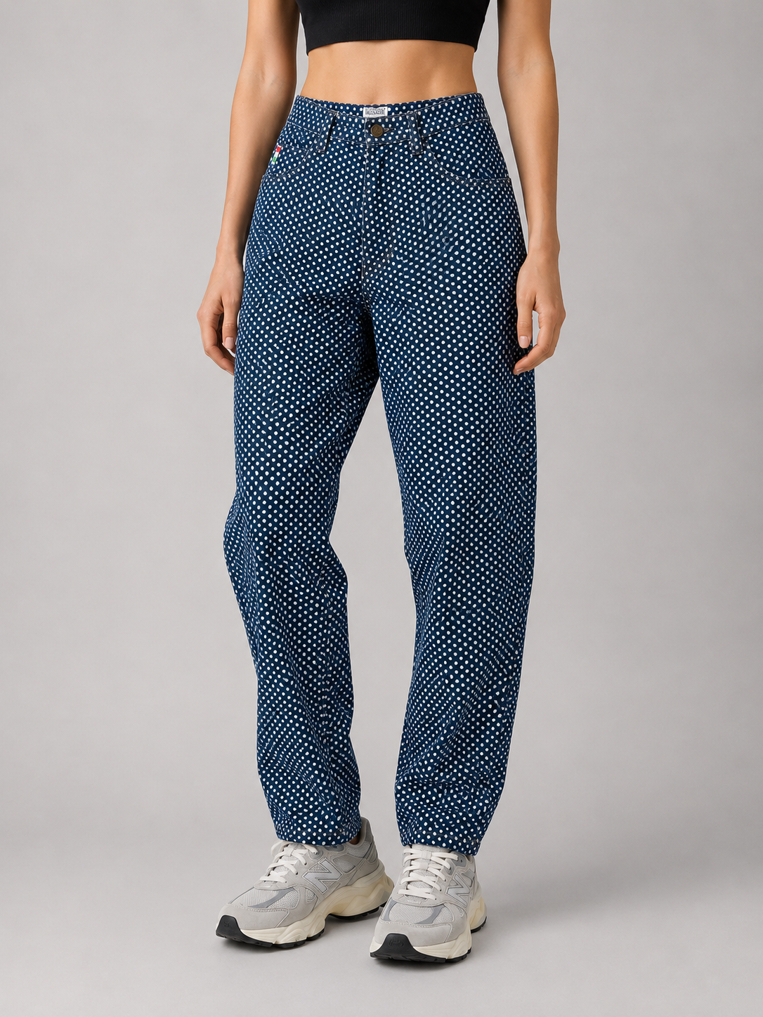Pantaloni Moschino blu navy a pois – Donna Taglia XXS (IT 36)