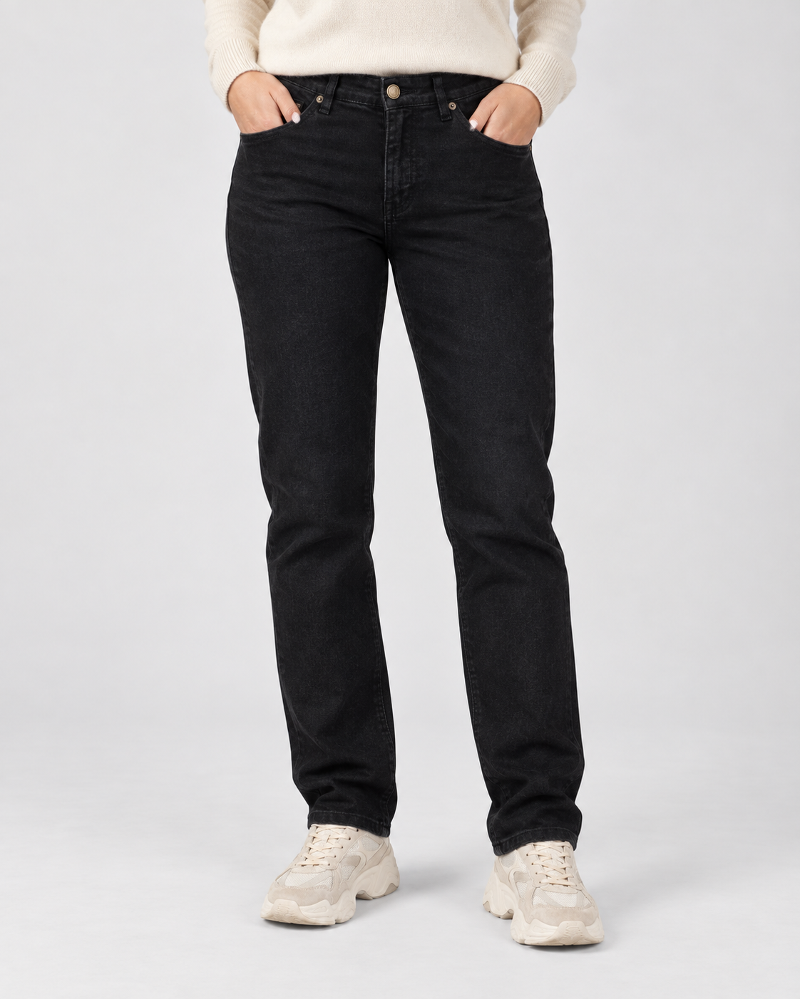 Jeans W.O.B neri vintage – Unisex Taglia S (IT 42)