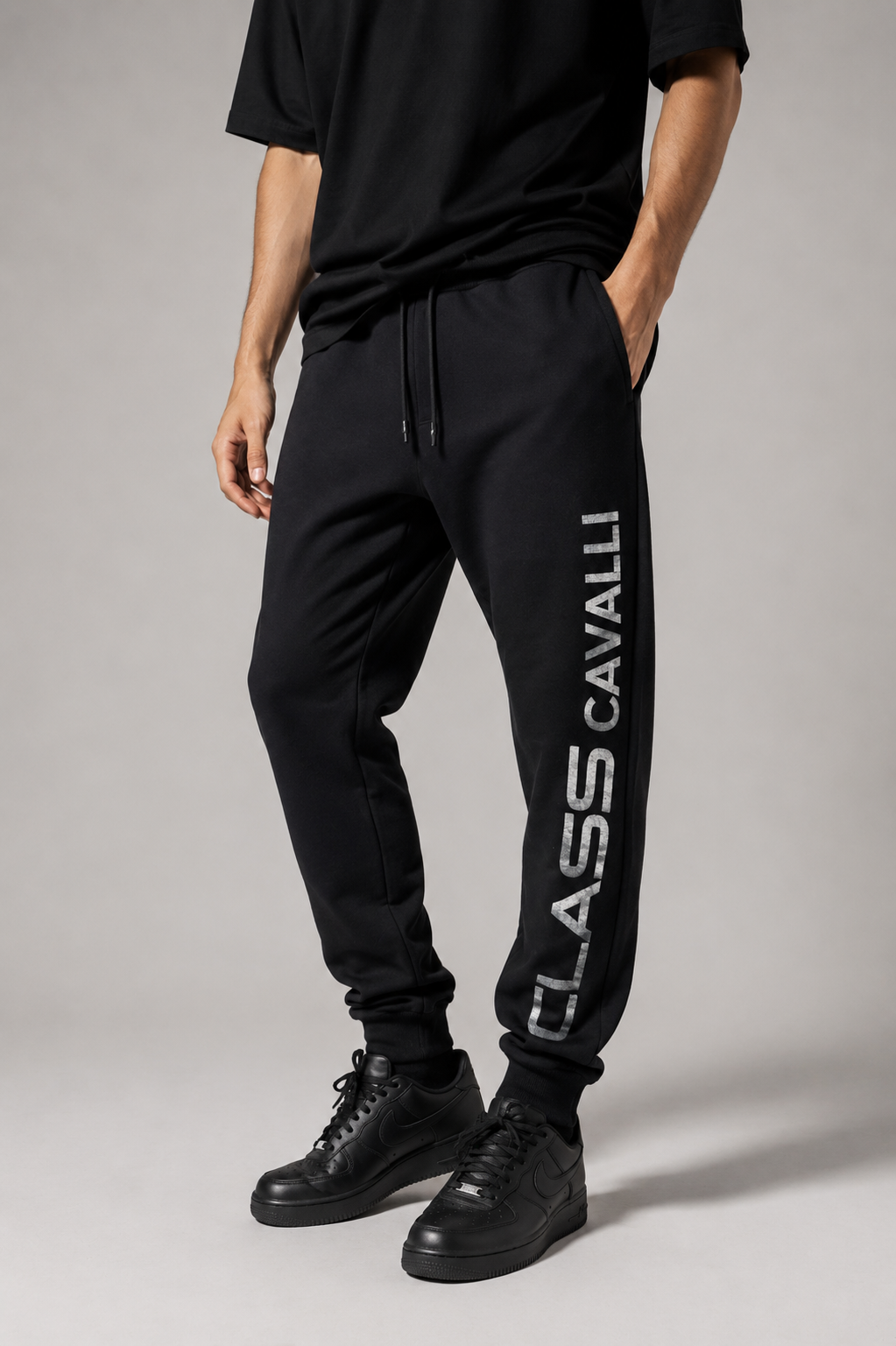 Pantaloni jogger Class Roberto Cavalli neri – Uomo Taglia L