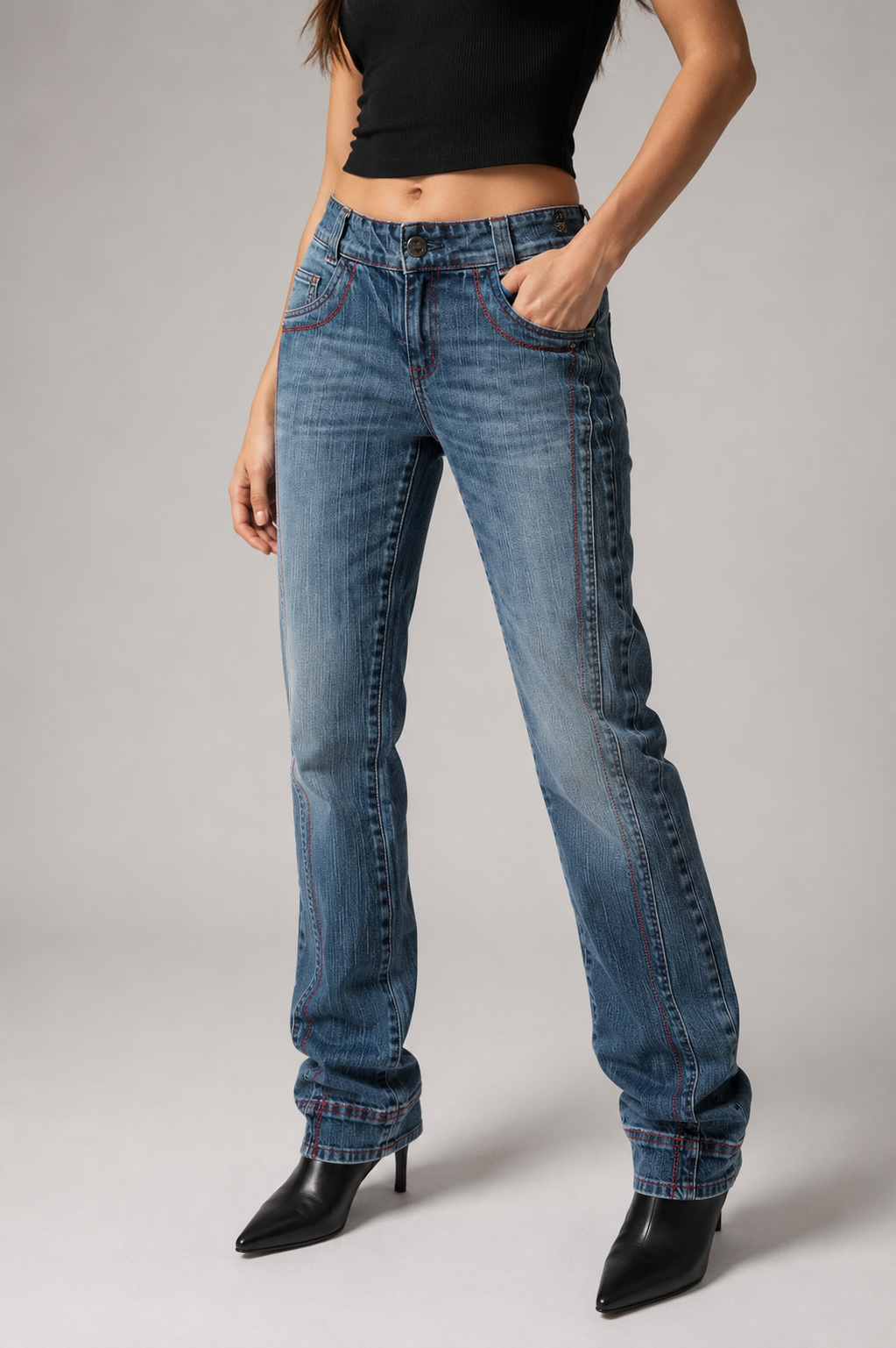 Jeans Just Cavalli vita 27 cuciture a contrasto – Donna Taglia M (IT 42)