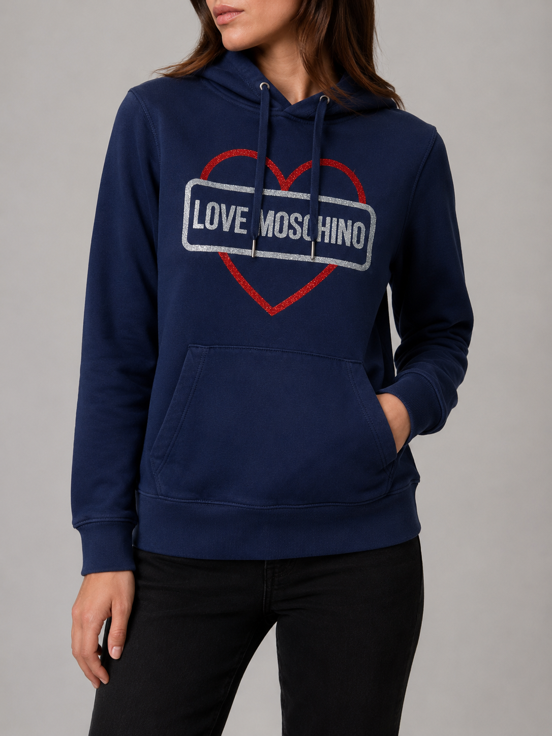 Felpa Love Moschino blu con cuore – Donna Taglia S (IT 40)