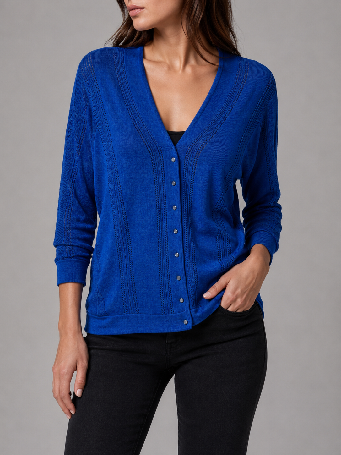 Cardigan Kenzo blu traforato vintage – Donna Taglia S (IT 40)