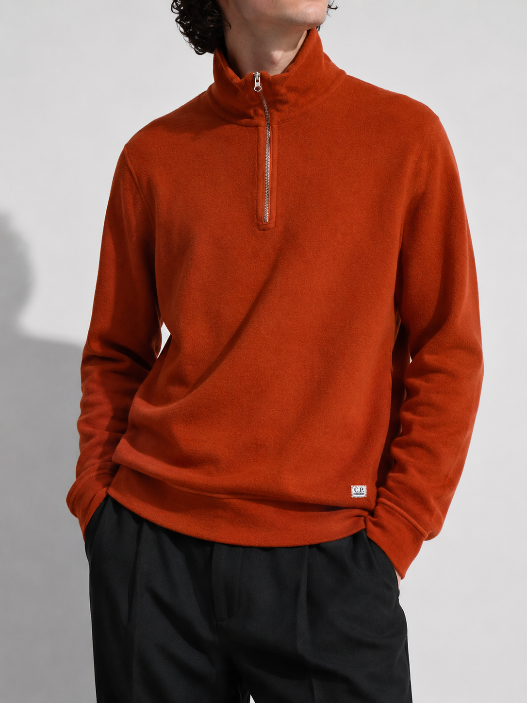 Maglione C.P. Company arancione mezza zip Y2K – Uomo Taglia L