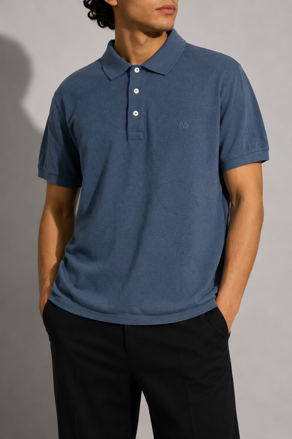 Polo Valentino Studio blu delavé – Uomo Taglia XXL