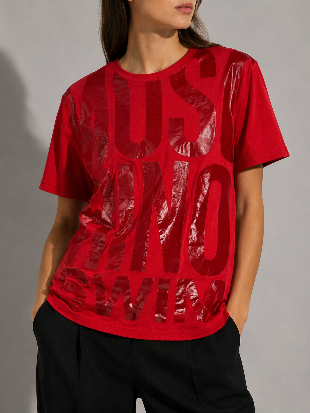 T-shirt Moschino Swim rossa traforata – Donna Taglia S (IT 40)