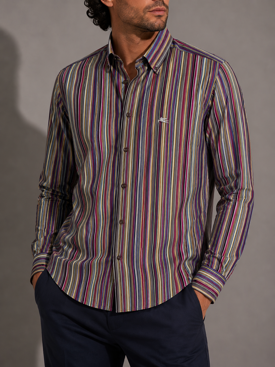 Camicia Etro righe multicolor – Uomo Taglia L