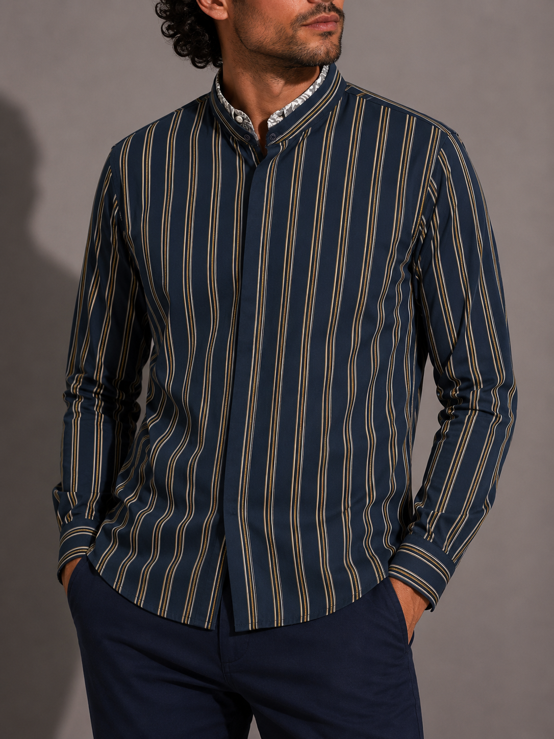 Camicia Just Cavalli righe nere e oro – Uomo Taglia L