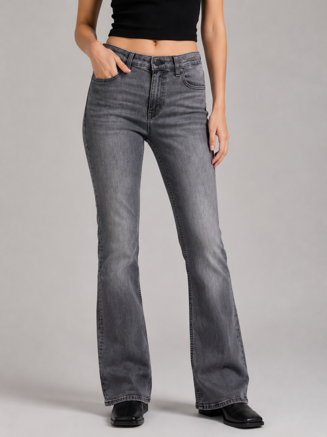 Jeans Levi's 725 bootcut grigio Donna W31 indossato