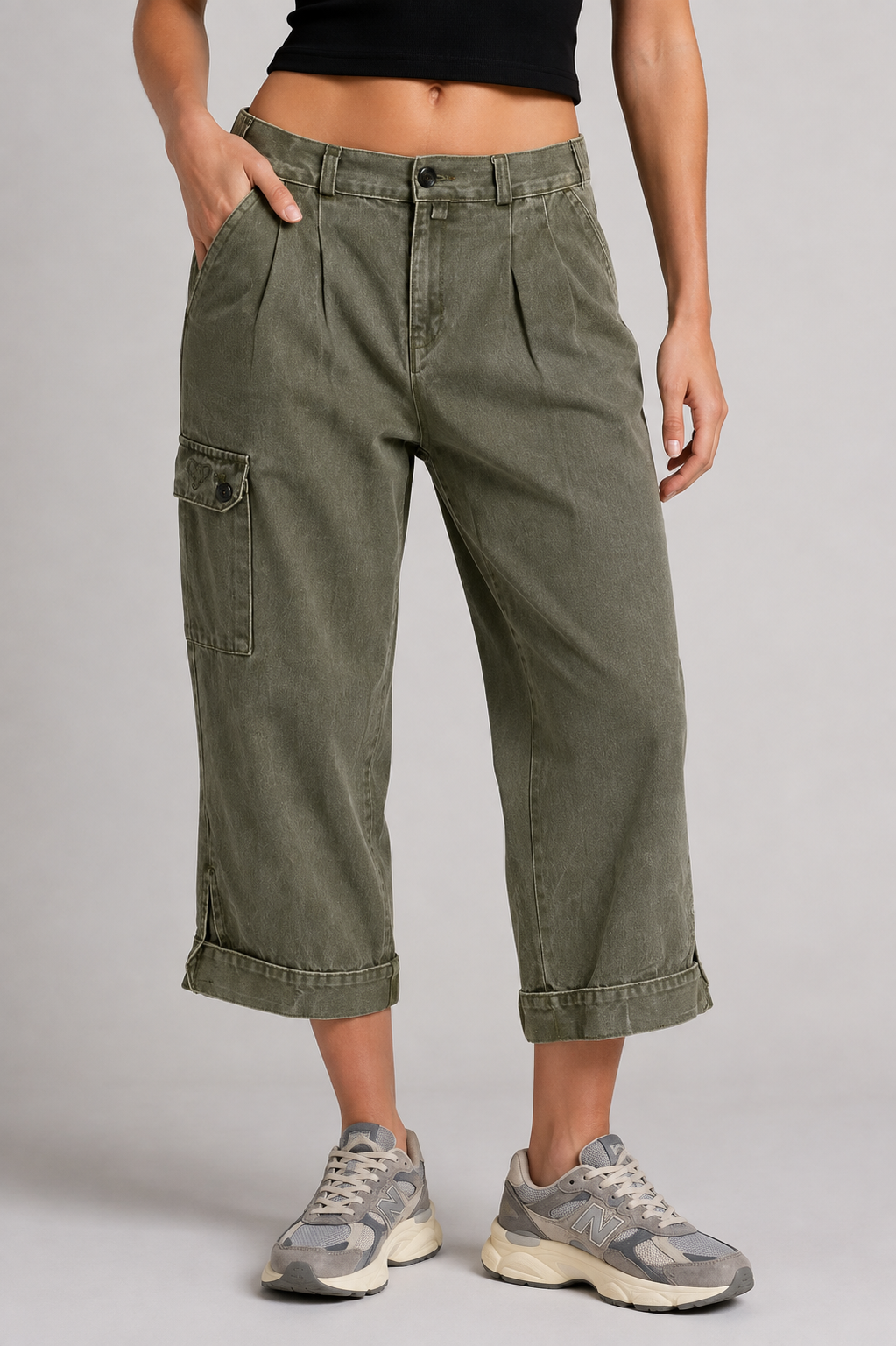 Pantaloni cargo verde vintage