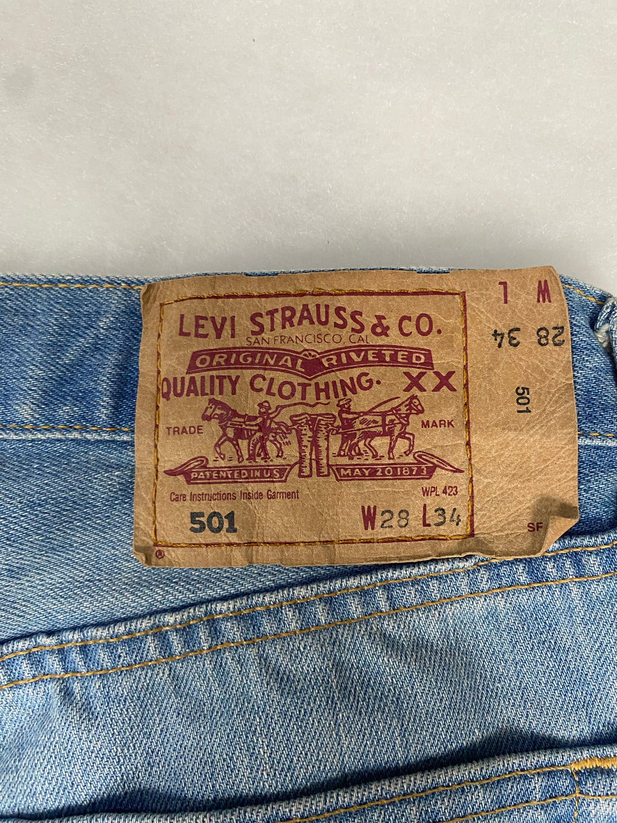 Jeans Levi's 501 blu chiaro vintage Uomo W28 L34