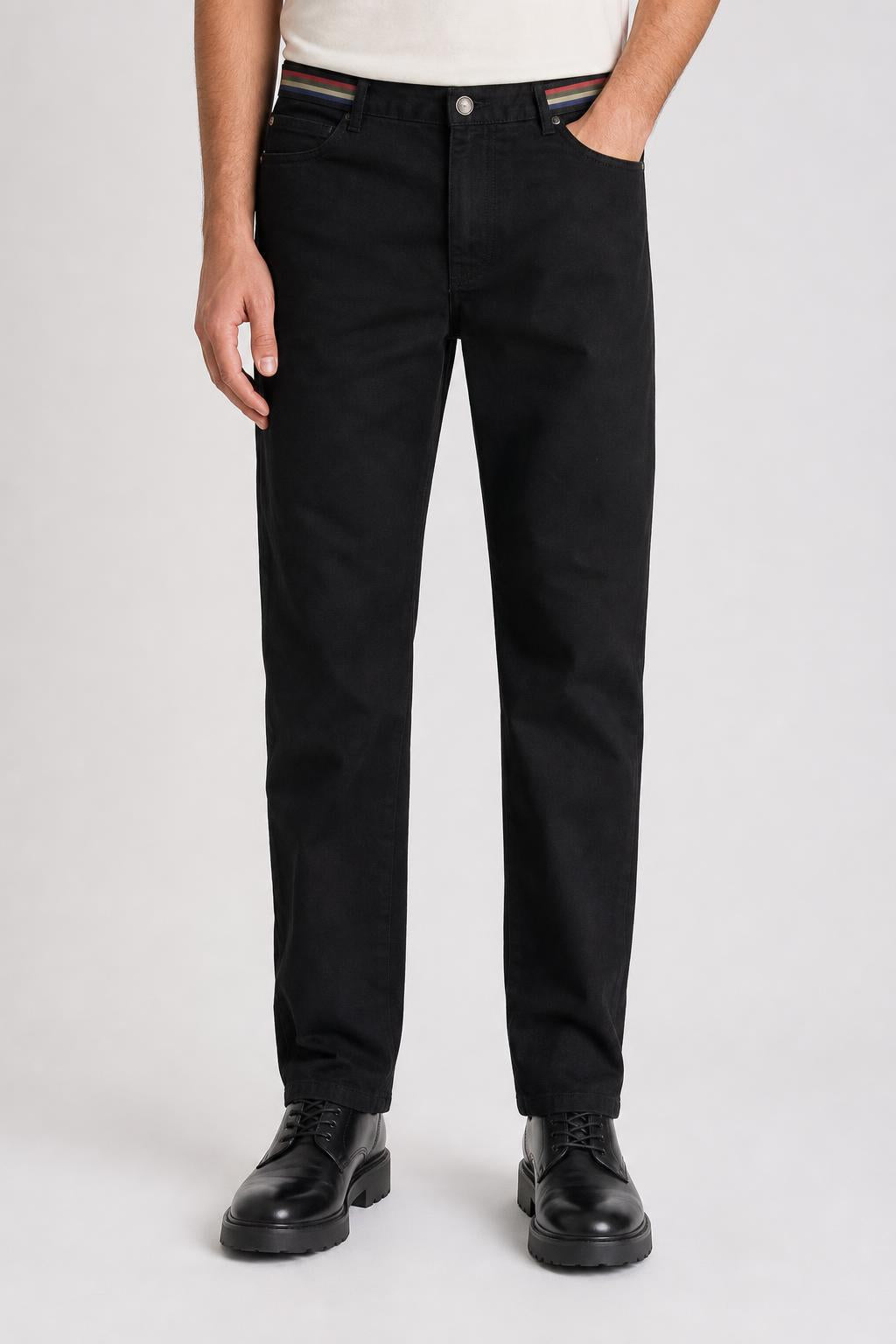 Jeans Paul & Shark neri banda laterale Uomo IT40 indossato