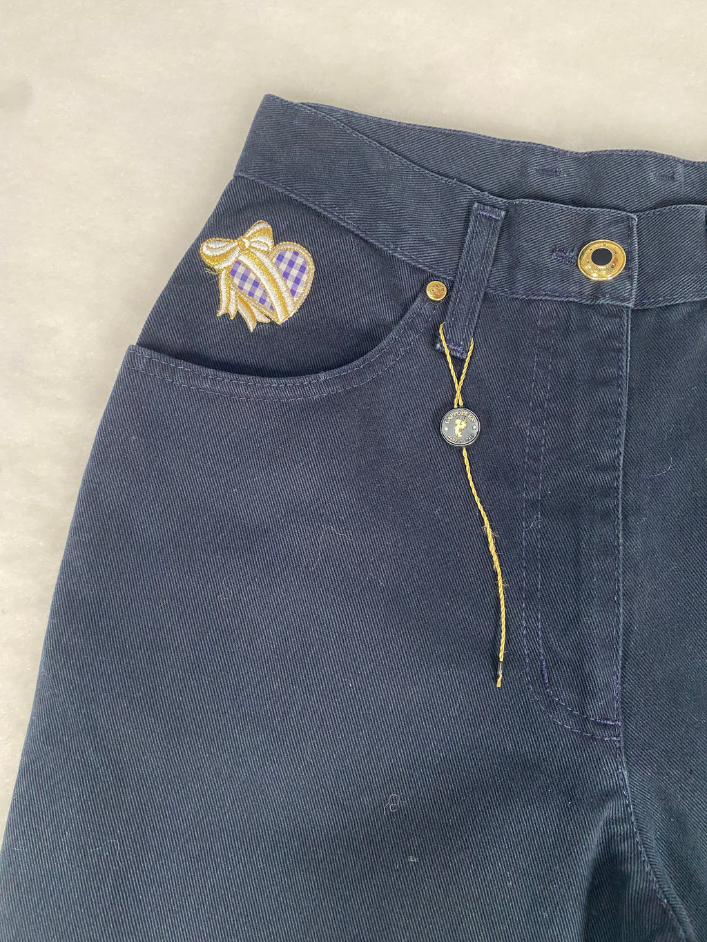 Pantaloni blu navy dettaglio gioiello