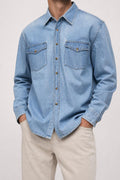 Camicia di jeans Canyon blu chiaro Uomo XL indossata