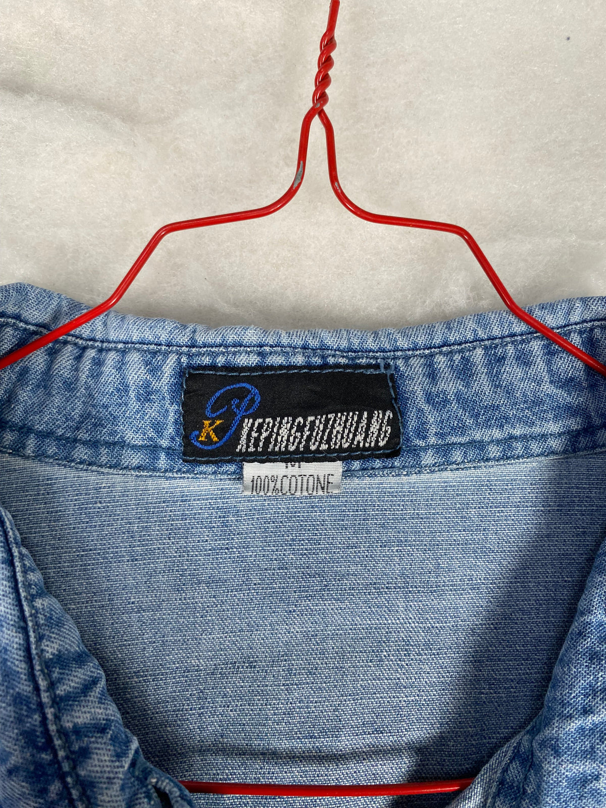 Camicia di jeans ricamo colletto