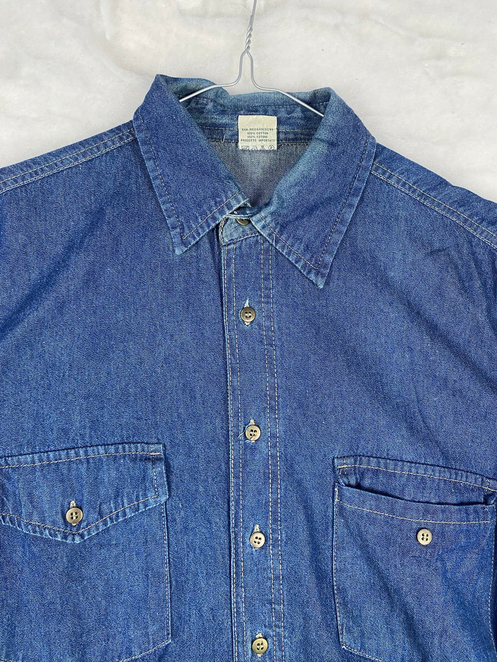 Camicia di jeans blu fronte