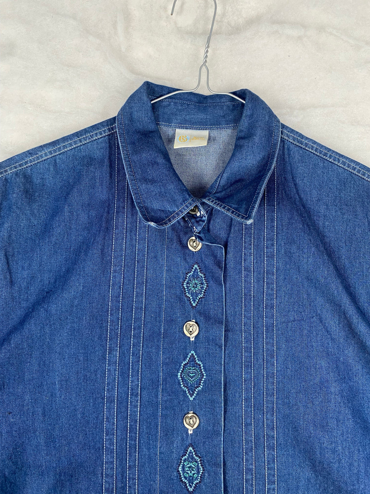 Camicia di jeans ricamo fronte