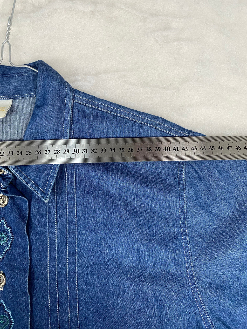 Camicia di jeans ricamo manica