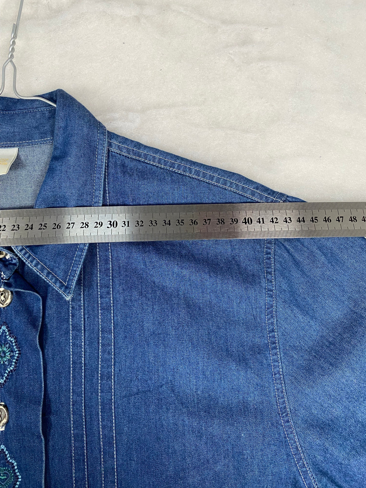 Camicia di jeans ricamo manica