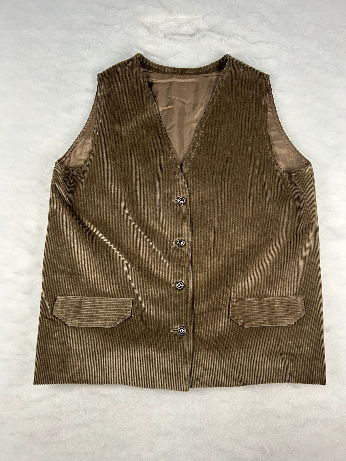 Gilet velluto a coste verde vintage – Uomo Taglia S