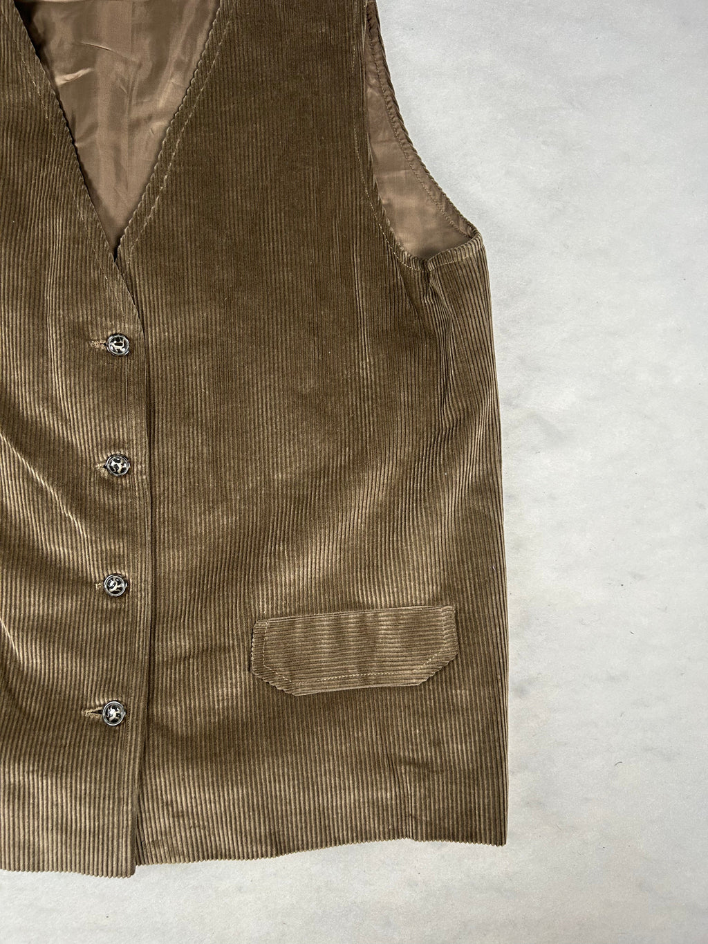 Gilet velluto a coste verde vintage – Uomo Taglia S