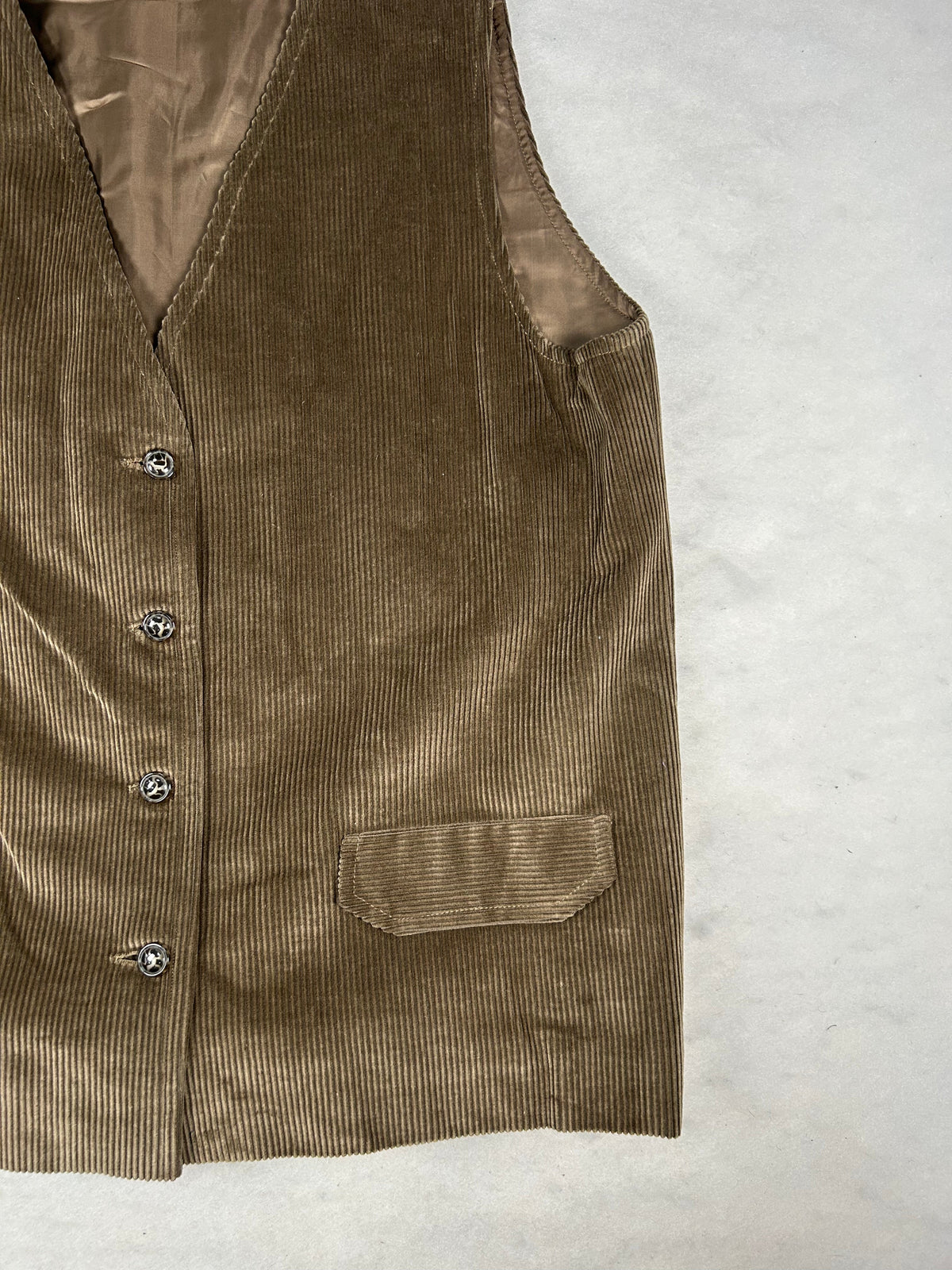 Gilet velluto a coste verde vintage – Uomo Taglia S