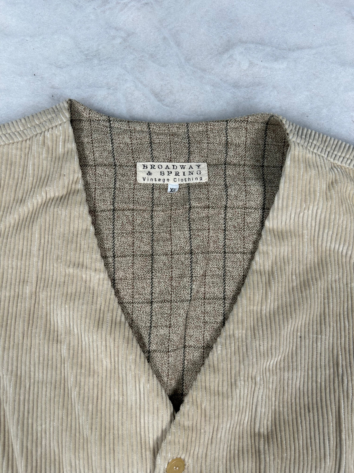 Gilet Broadway & Spring beige – Uomo Taglia XL