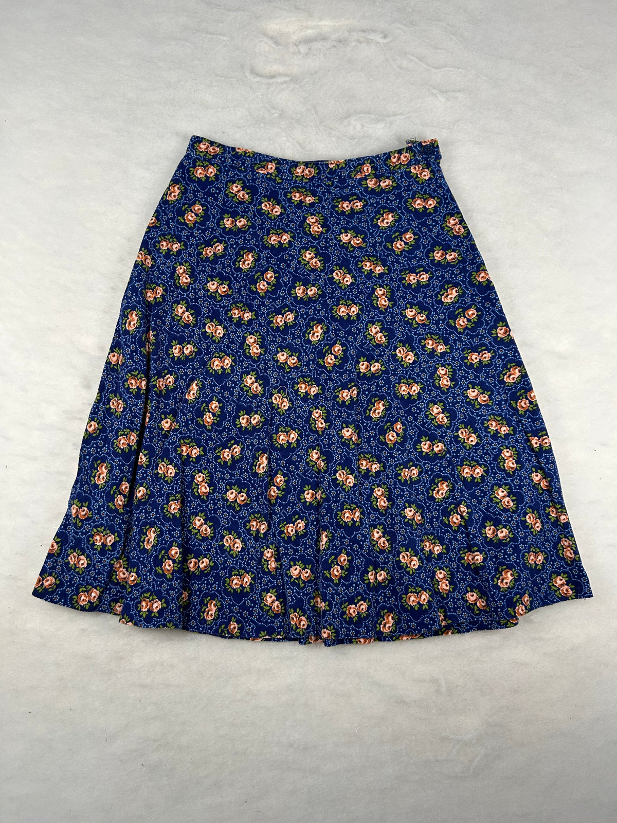 Gonna a ruota blu a fiori vintage – Donna Taglia M