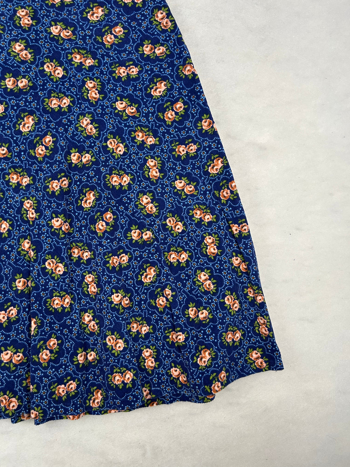 Gonna a ruota blu a fiori vintage – Donna Taglia M