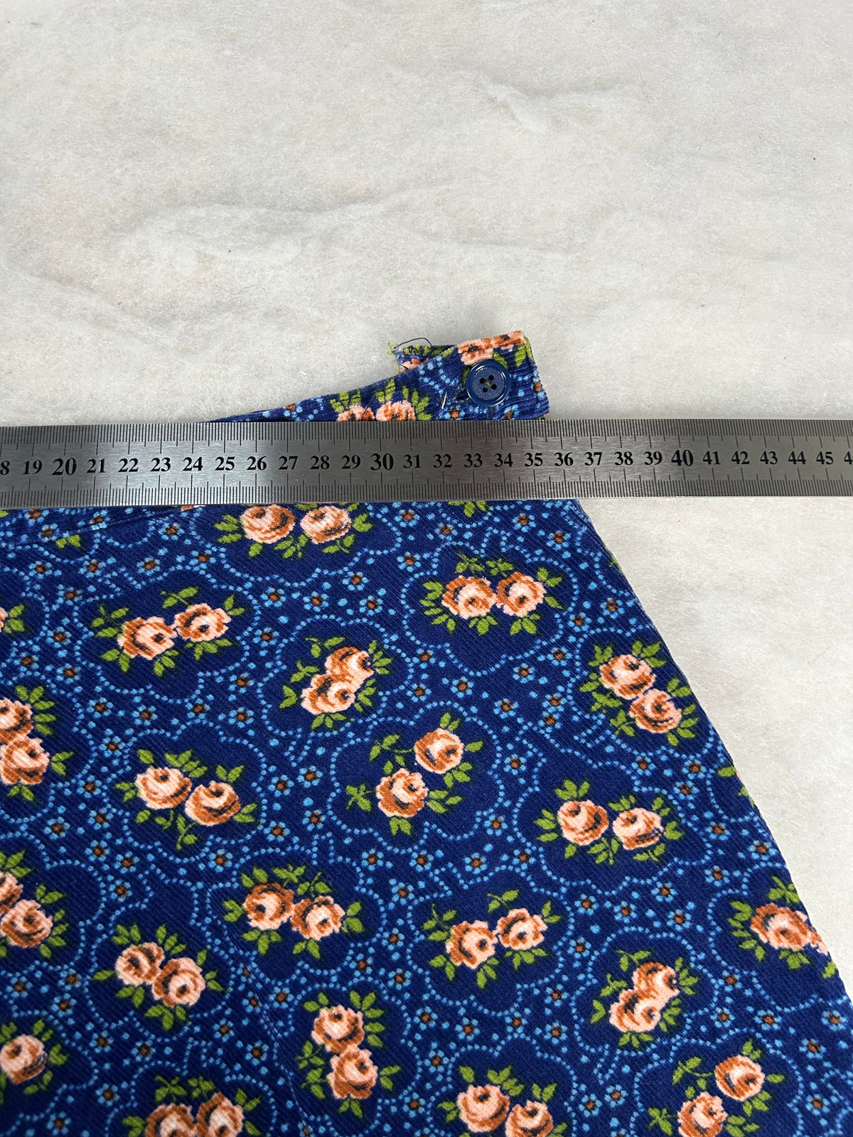 Gonna a ruota blu a fiori vintage – Donna Taglia M
