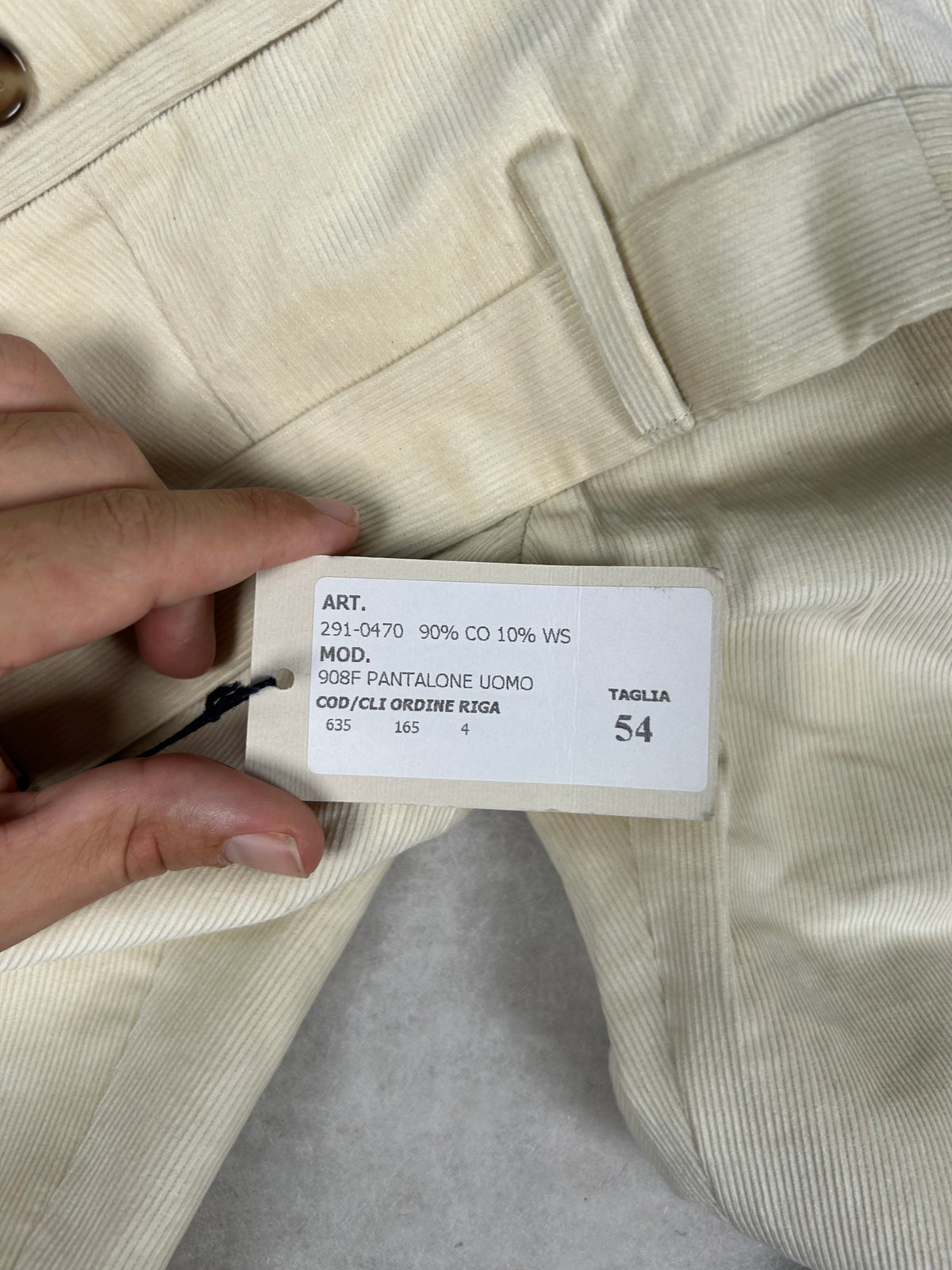 Pantaloni Equipage velluto a coste panna – Uomo Taglia XXL