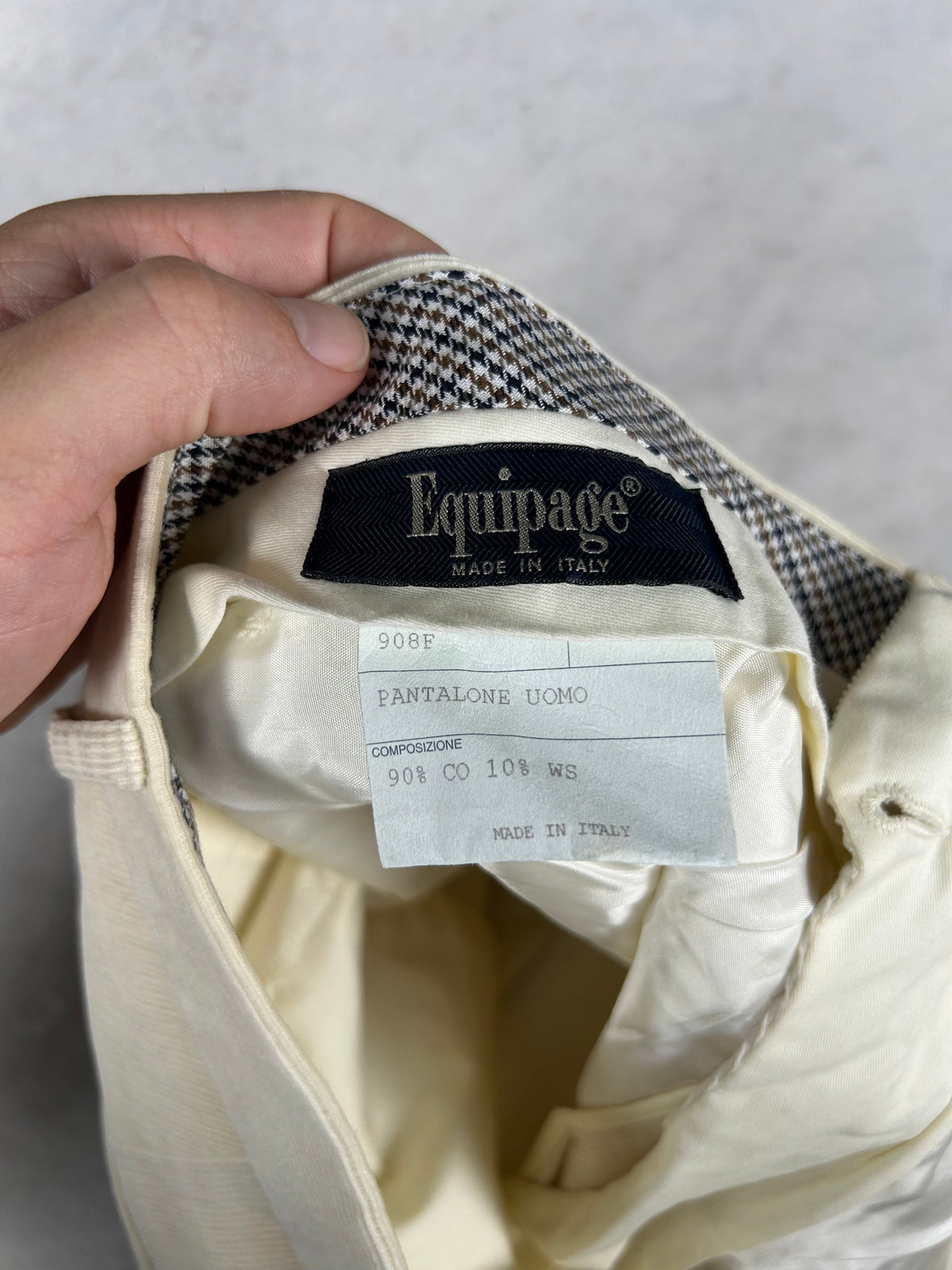Pantaloni Equipage velluto a coste panna – Uomo Taglia XXL