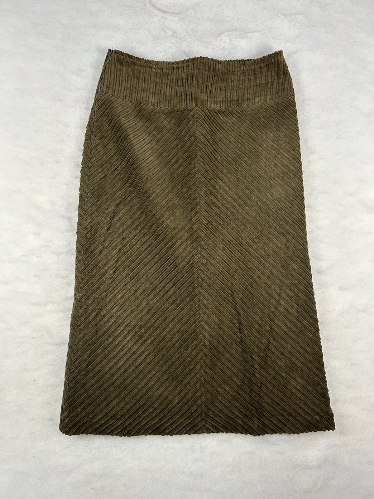 Gonna longuette velluto a coste verde vintage – Donna Taglia S