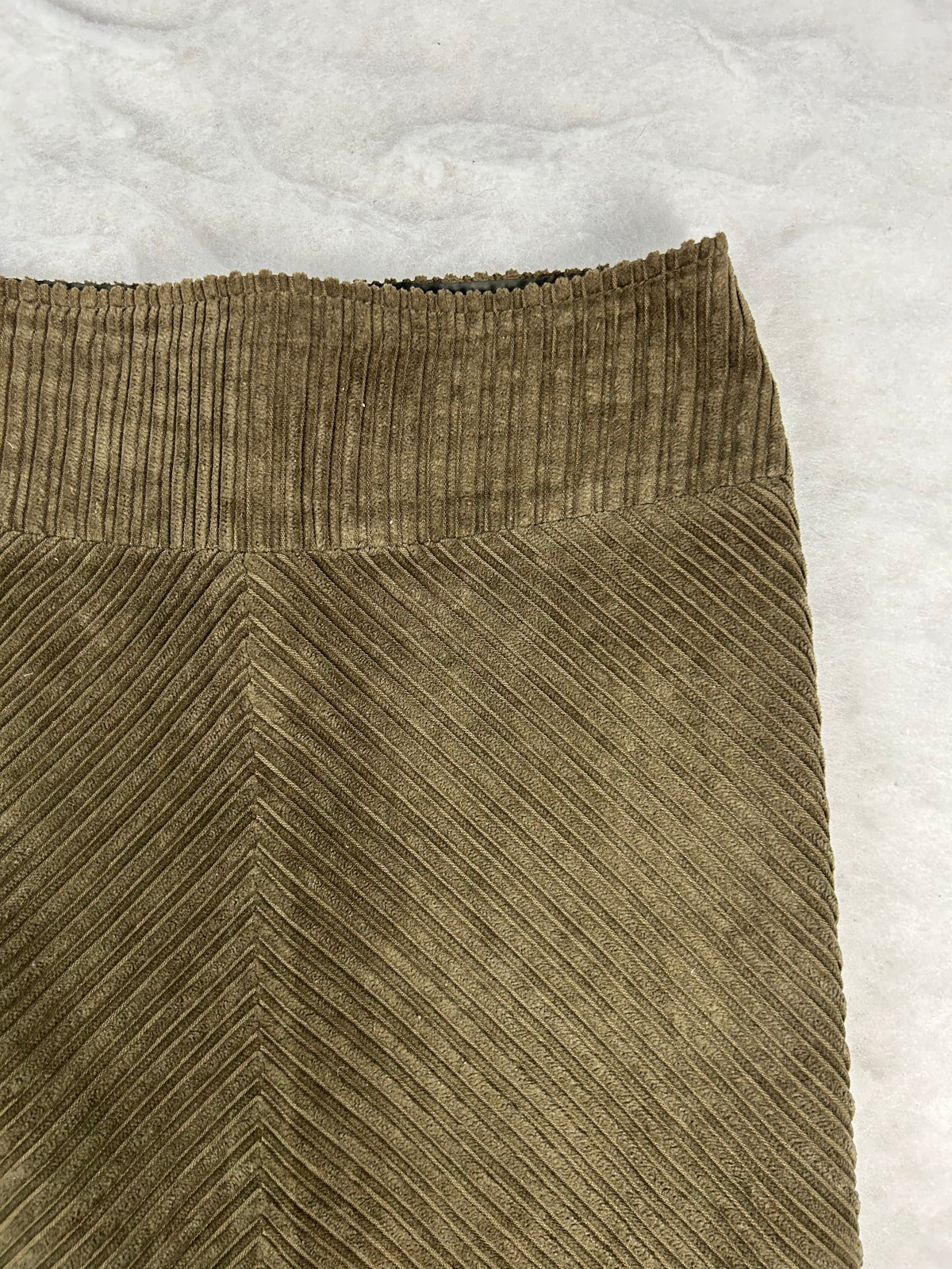 Gonna longuette velluto a coste verde vintage – Donna Taglia S