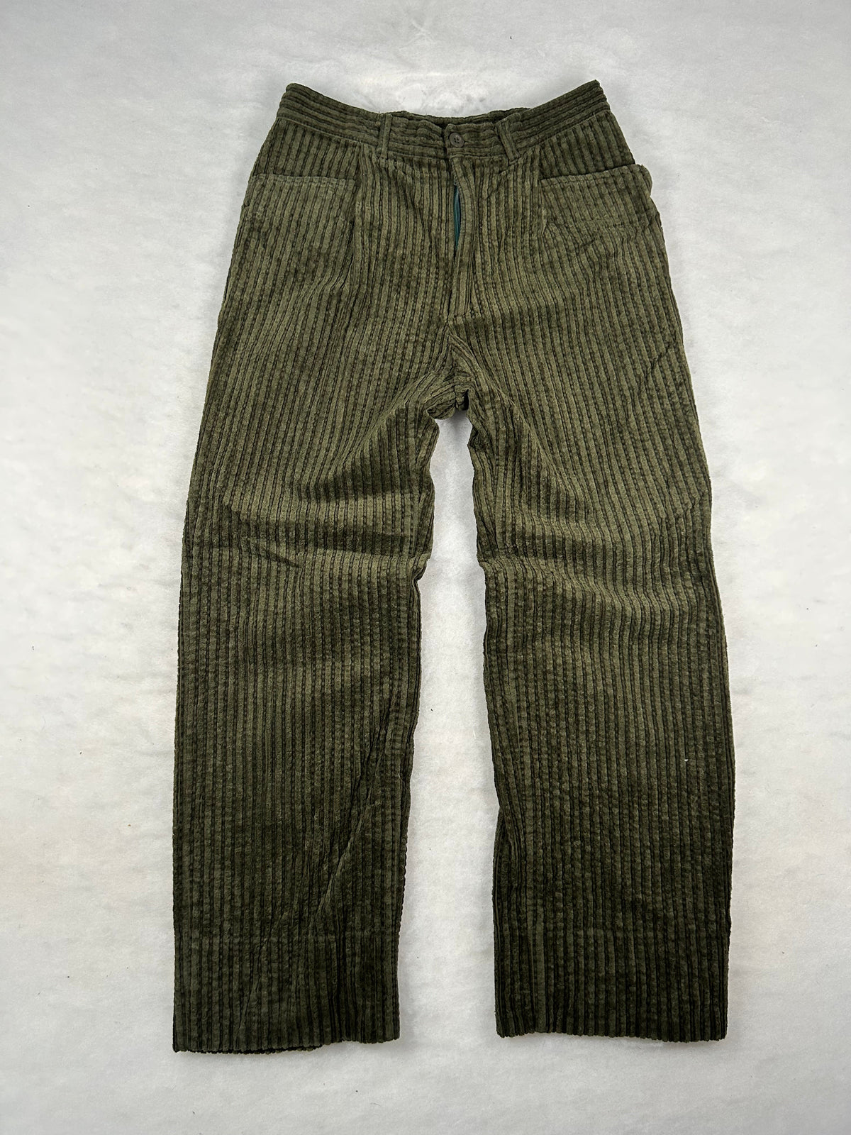 Pantaloni velluto a coste verde vintage – Uomo Taglia S