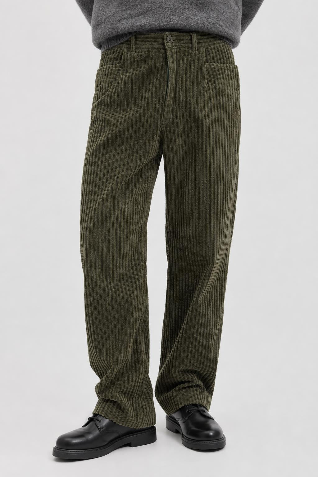 Pantaloni velluto a coste verde vintage – Uomo Taglia M