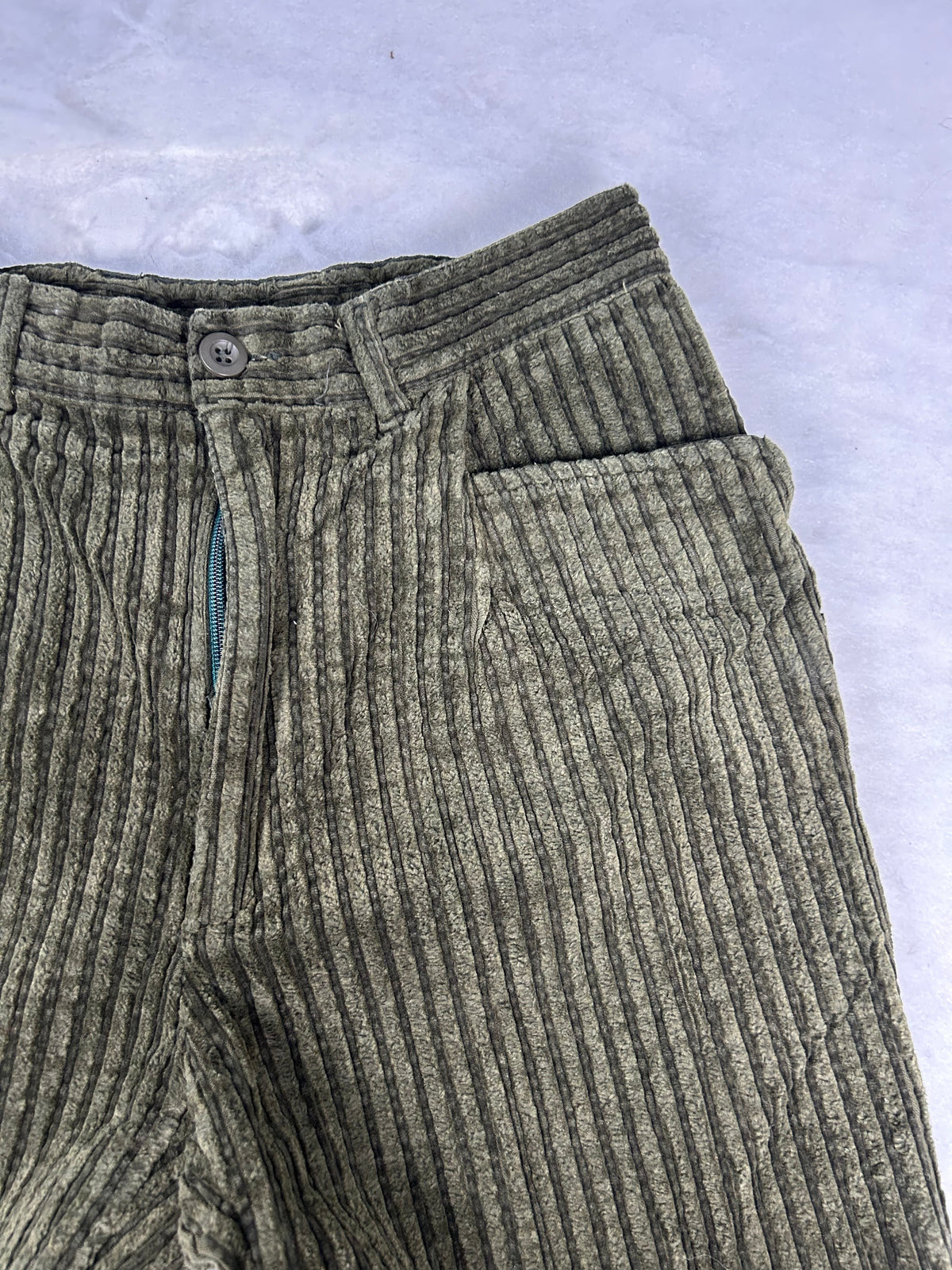 Pantaloni velluto a coste verde vintage – Uomo Taglia S