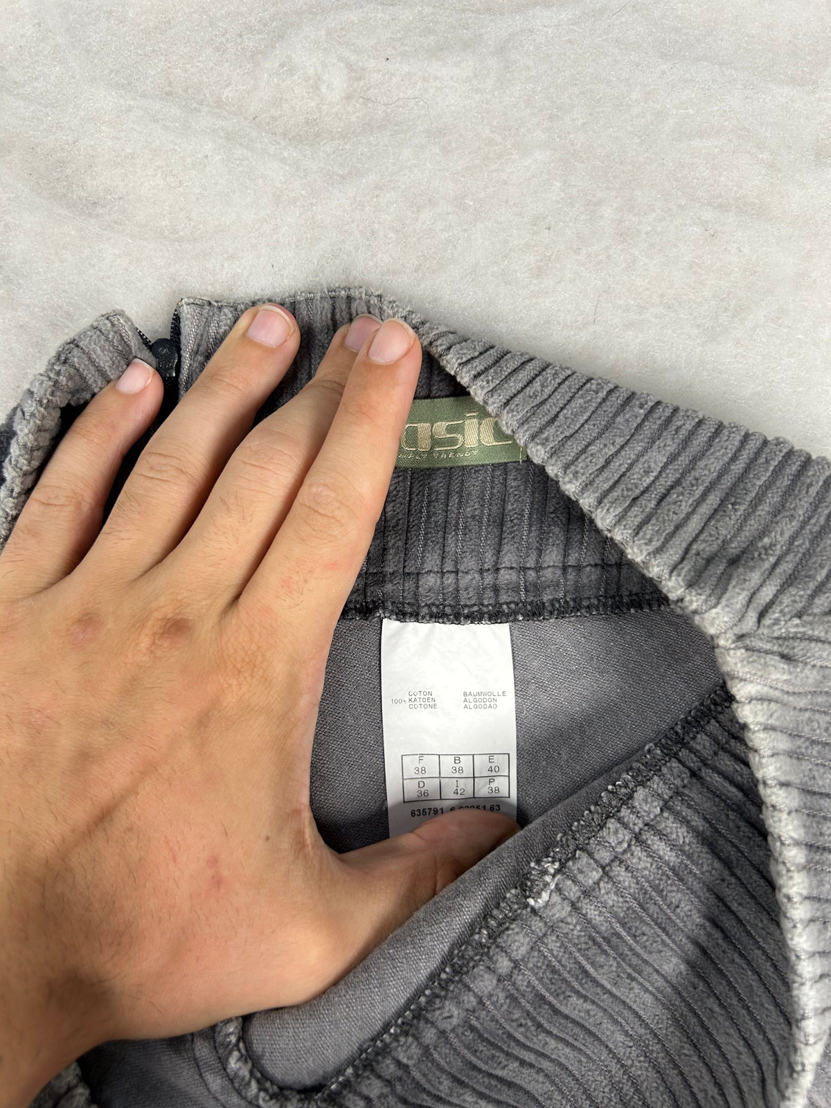 Gonna mini velluto a coste grigio vintage – Donna Taglia L