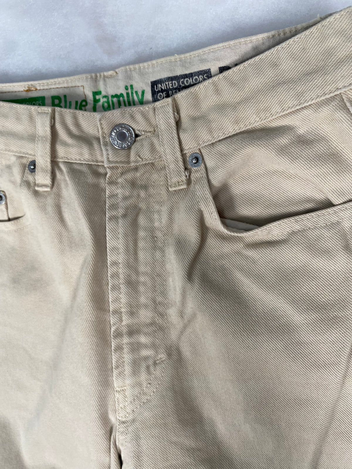 Jeans Blue Family beige vintage – Donna Taglia S (W26)