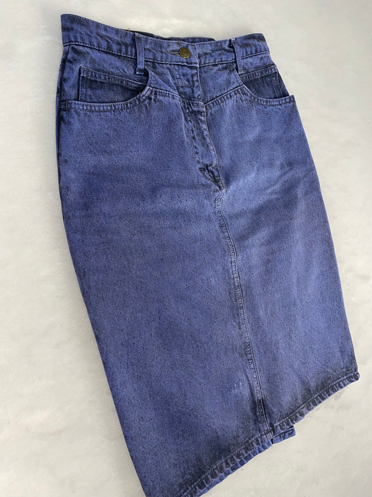Gonna di jeans Panzaldi blu vintage – Donna Taglia M