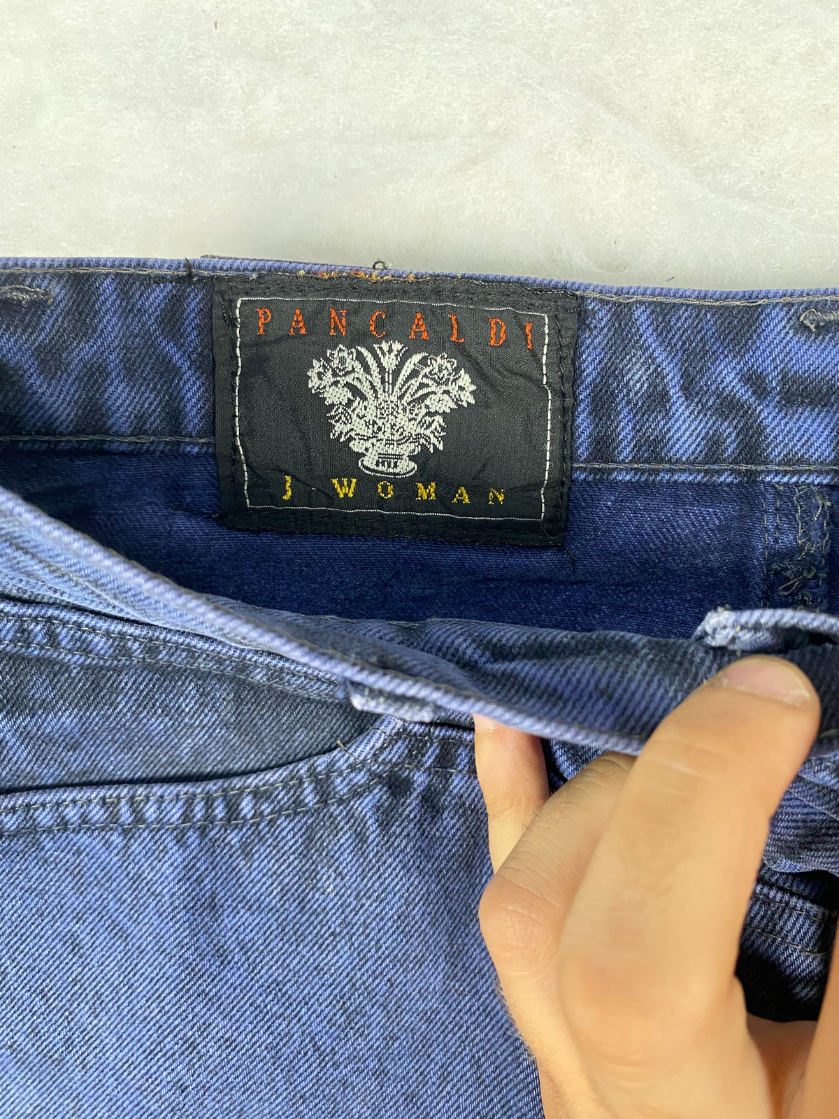 Gonna di jeans Panzaldi blu vintage – Donna Taglia M