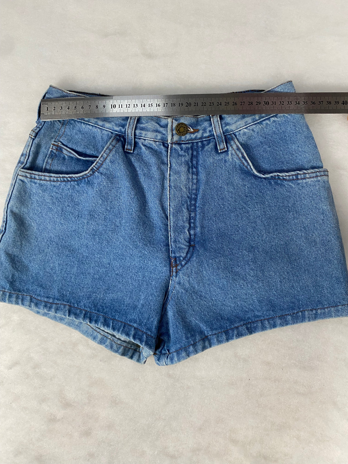 Shorts di jeans blu vintage – Donna Taglia S