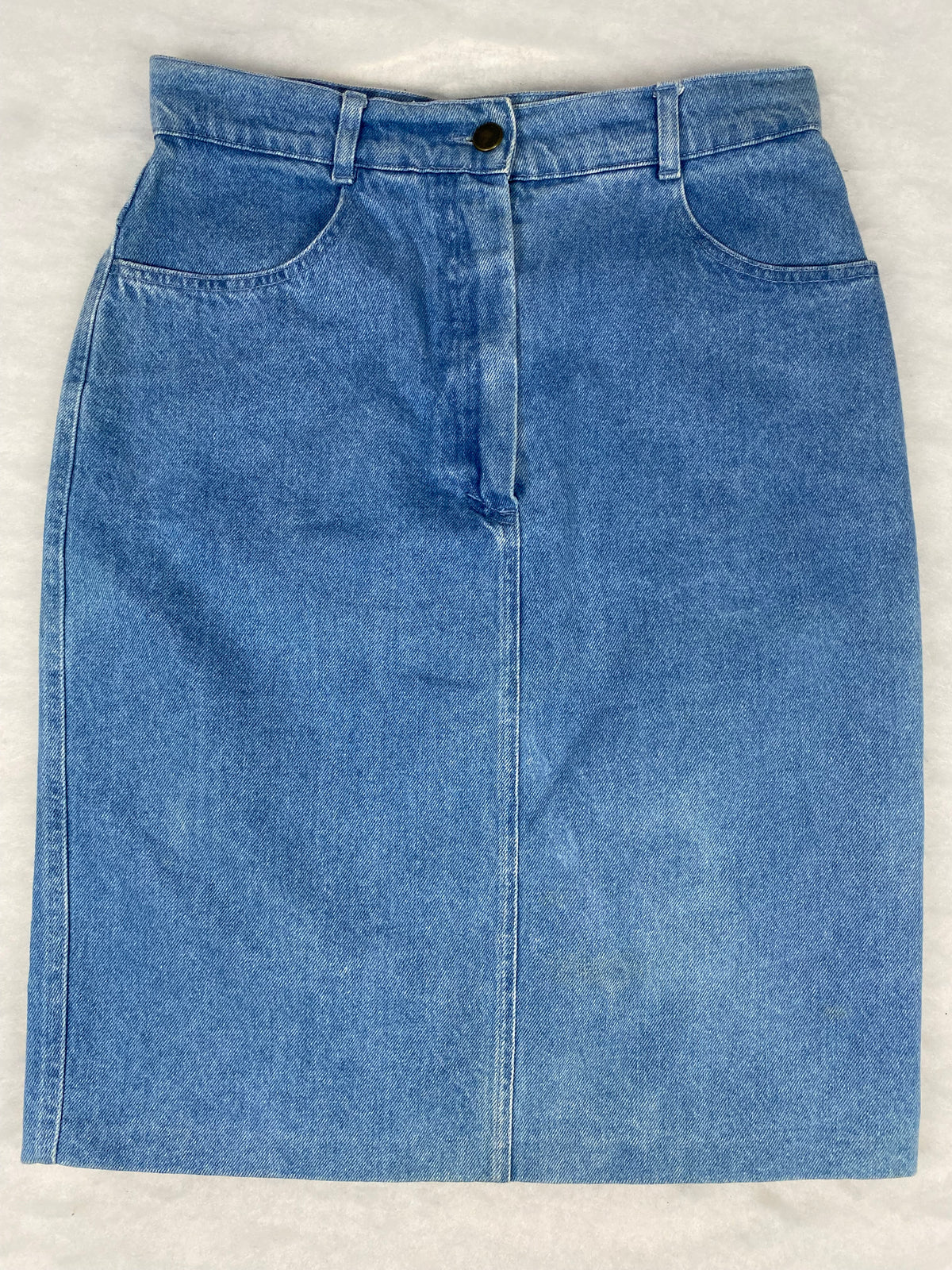 Gonna longuette di jeans blu vintage – Donna Taglia M