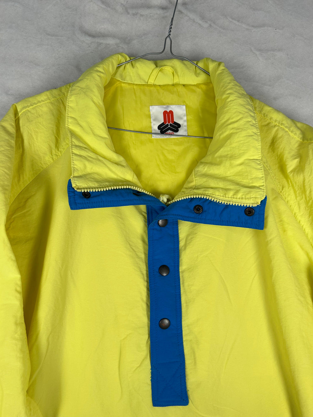 Track jacket lucida nera dettagli fucsia vintage – Uomo XXL