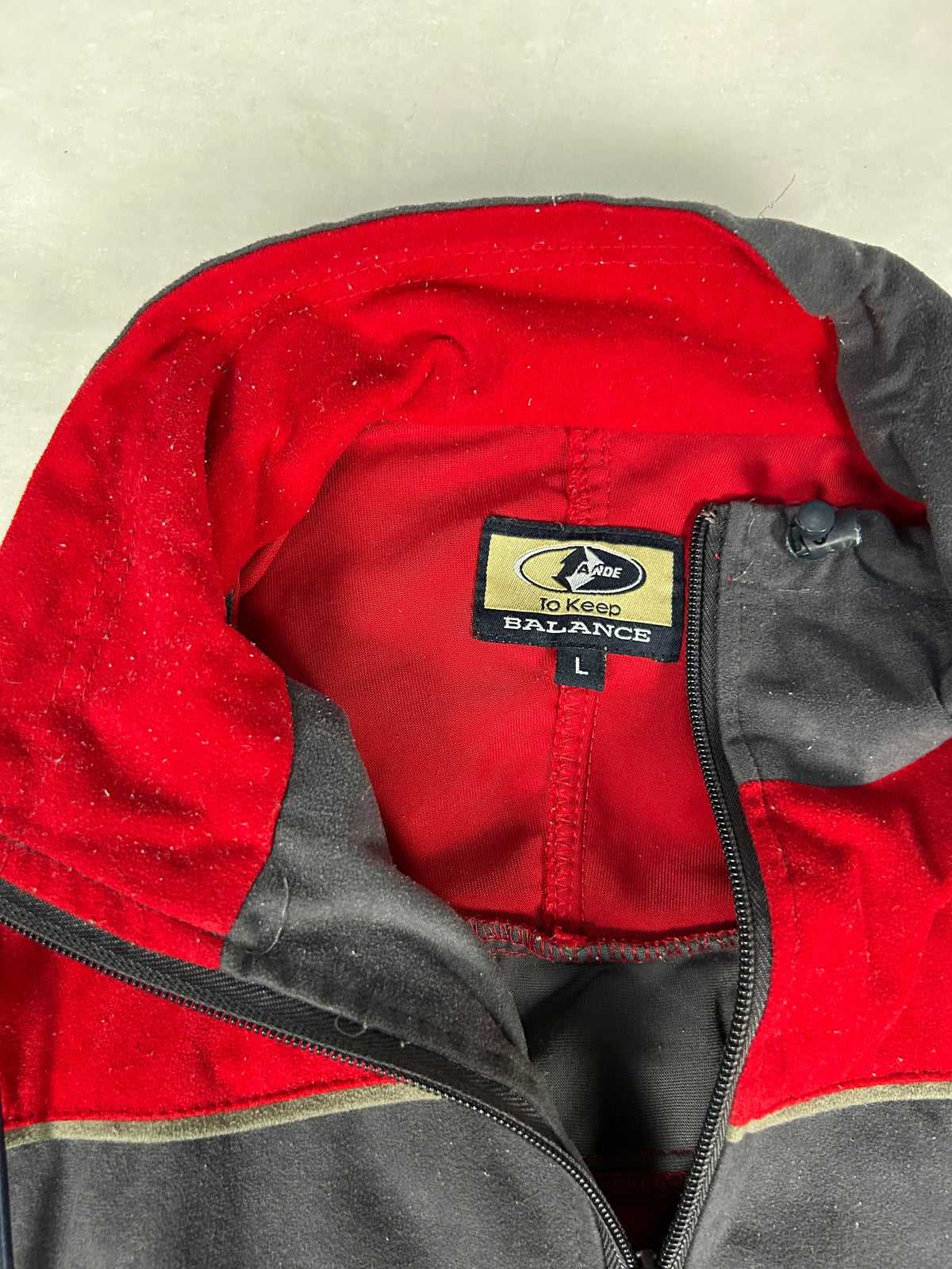 Tuta completa sportiva anni 90 rosso e grigio vintage – Uomo L